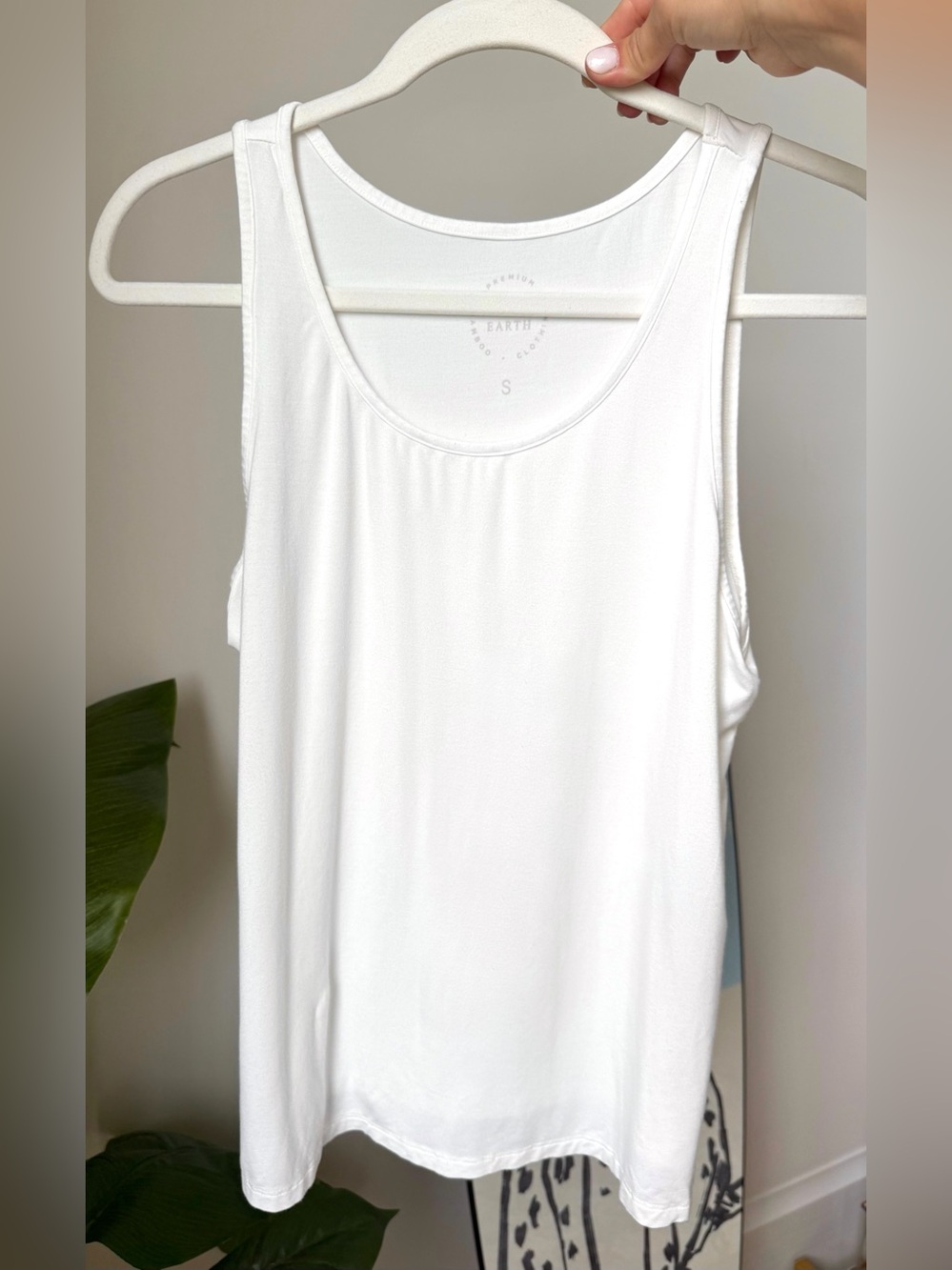 Cozy Earth Women’s Bamboo Ivory Stretch-Knit Lounge Tank Top White Size S